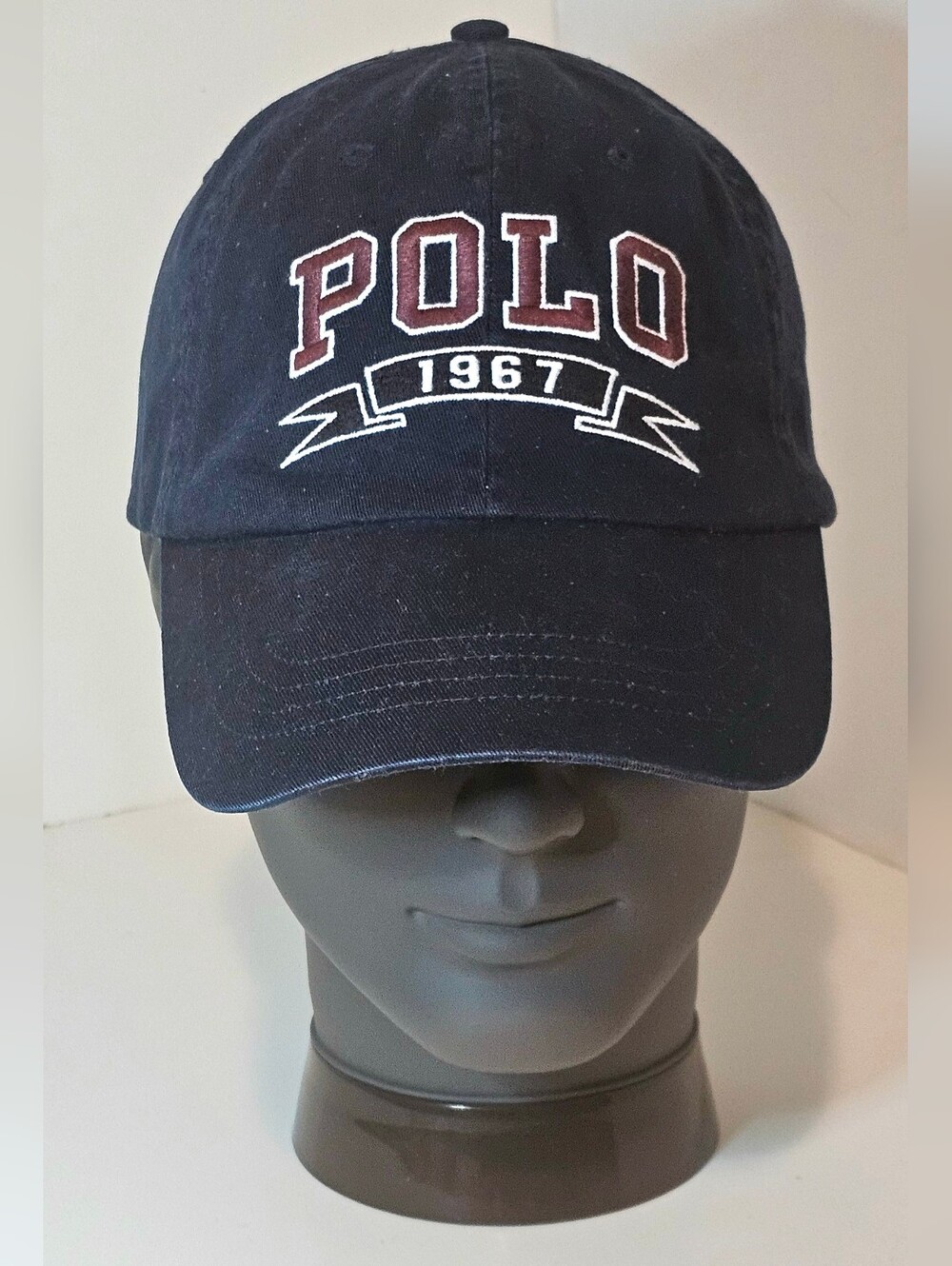 Polo by Ralph Lauren VINTAGE Navy 'POLO 1967' Baseball Cap w/ Embroidered Logos